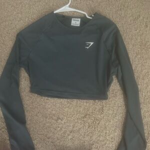 Gymshark Dark Gray Long Sleeve Crop Top